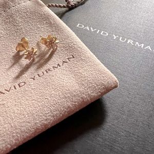 David Yurman Petite Starburst Earrings 18K Yellow Gold and Full Pavé Diamonds